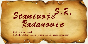 Stanivoje Radanović vizit kartica